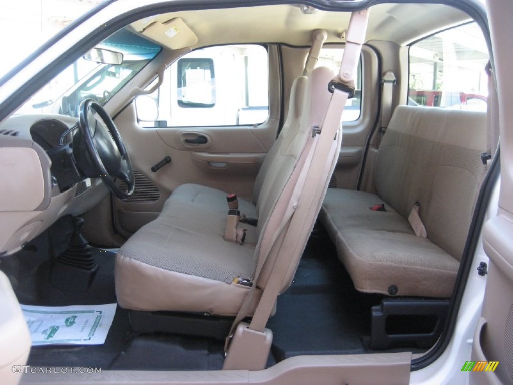 1999 F150 XL Extended Cab 4x4 - Oxford White / Medium Prairie Tan photo #8