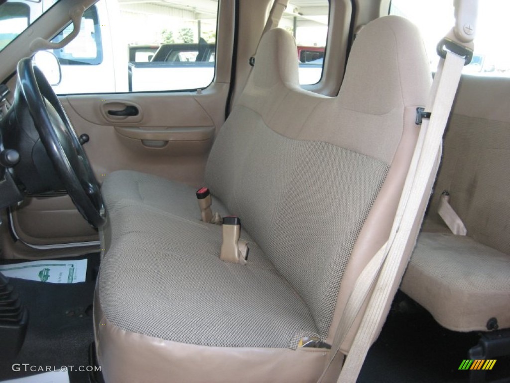 1999 F150 XL Extended Cab 4x4 - Oxford White / Medium Prairie Tan photo #9