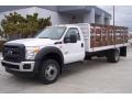 Oxford White - F550 Super Duty XL Regular Cab Stake Truck Photo No. 2