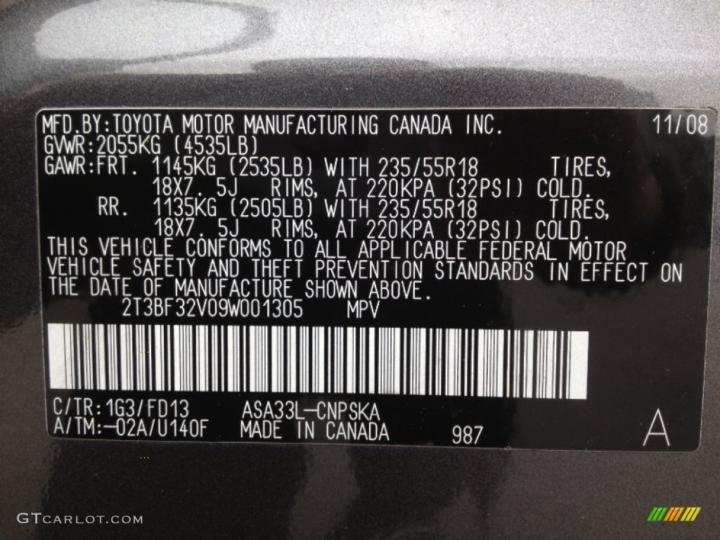 2009 Toyota RAV4 Sport 4WD Parts Photos