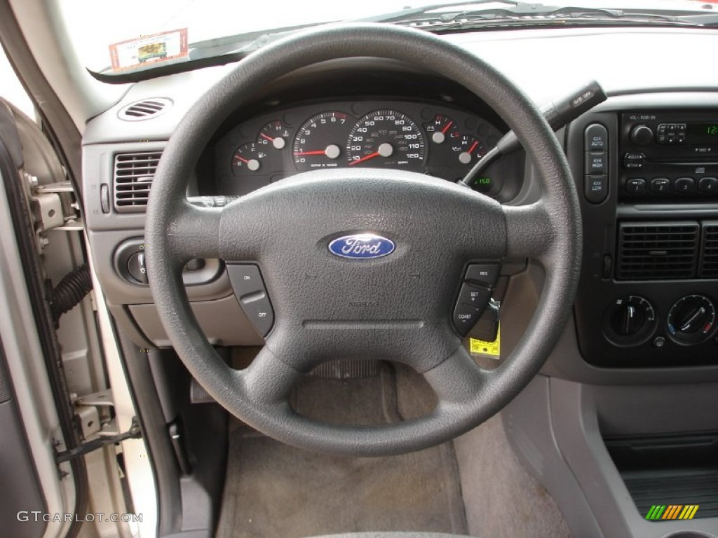 2004 Ford Explorer XLS 4x4 Graphite Steering Wheel Photo #64240682