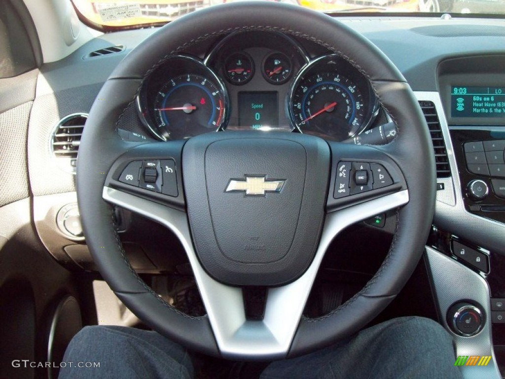 2012 Chevrolet Cruze LTZ Jet Black Steering Wheel Photo #64241795