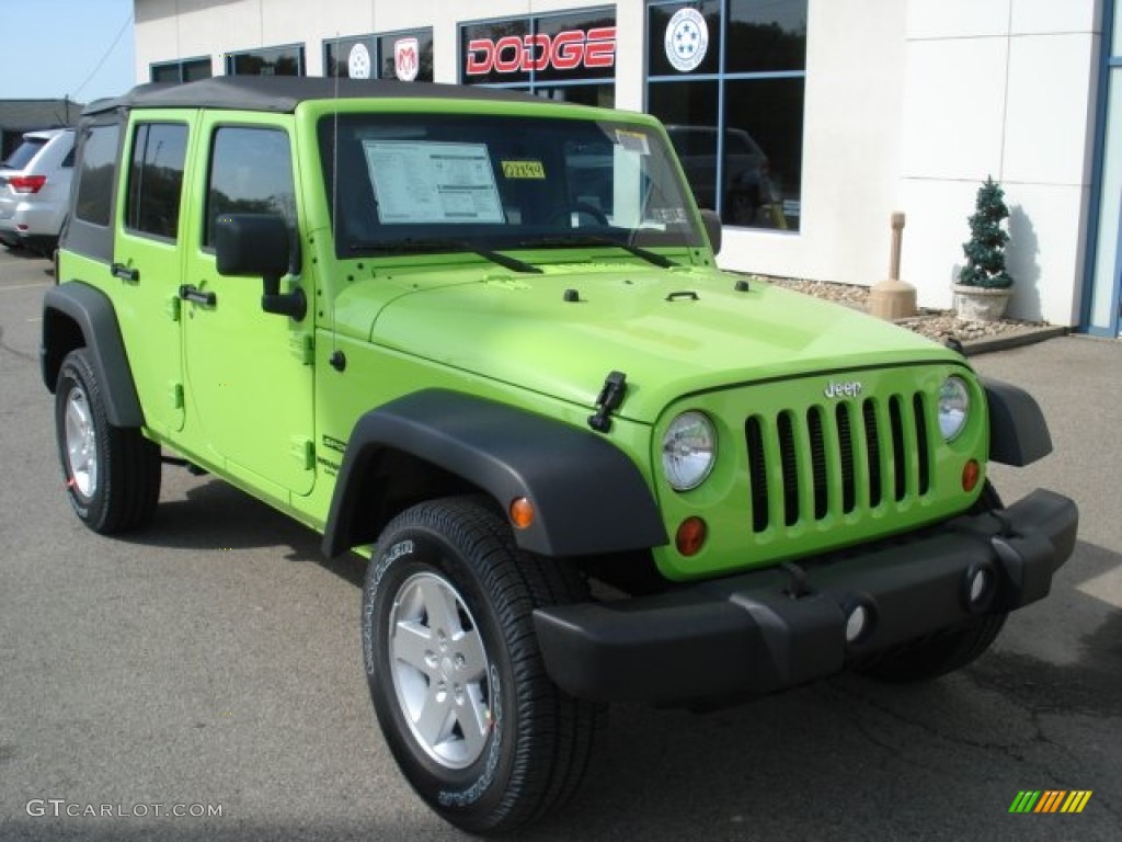 Gecko Green 2012 Jeep Wrangler Unlimited Sport S 4x4 Exterior Photo #64244544