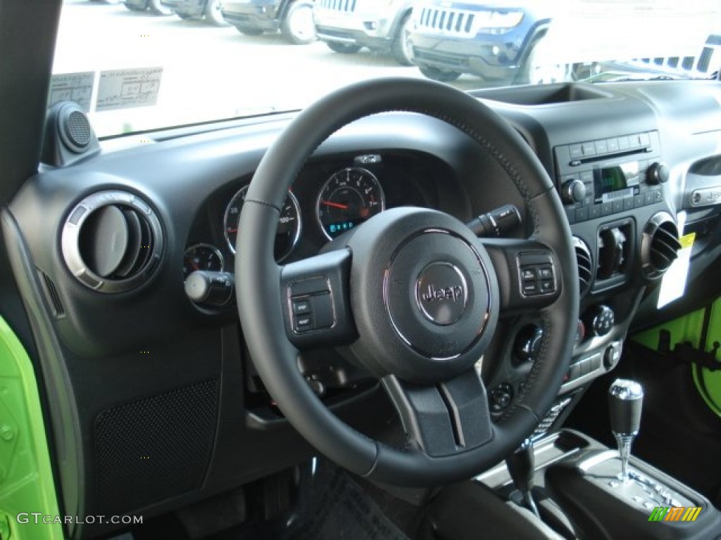2012 Jeep Wrangler Unlimited Sport S 4x4 Black Steering Wheel Photo #64244642
