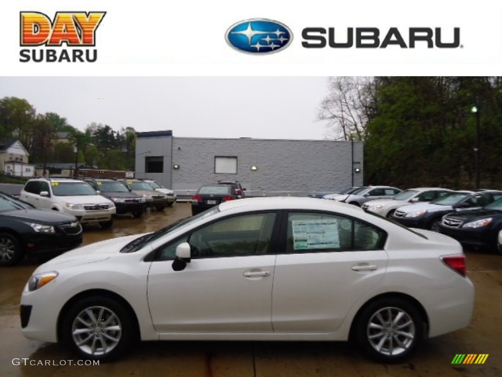 Satin White Pearl Subaru Impreza