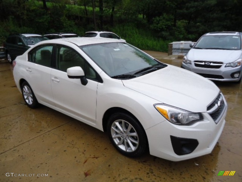 2012 Impreza 2.0i Premium 4 Door - Satin White Pearl / Ivory photo #5