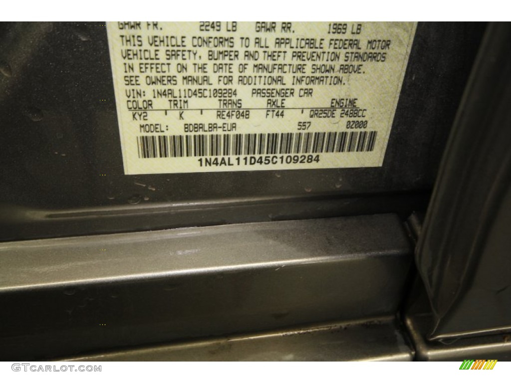 2005 Altima Color Code KY2 for Polished Pewter Metallic Photo #64245896