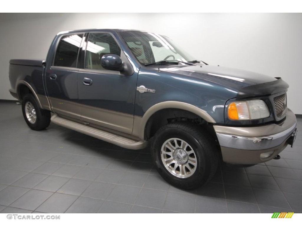 Charcoal Blue Metallic 2002 Ford F150 King Ranch SuperCrew 4x4 Exterior Photo #64249013