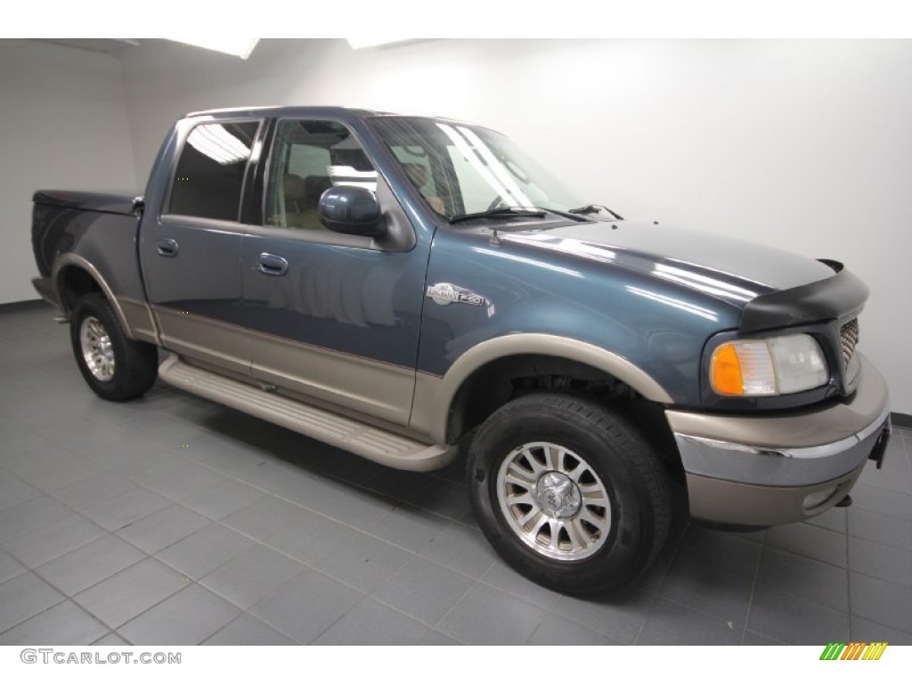 2002 F150 King Ranch SuperCrew 4x4 - Charcoal Blue Metallic / Castano Brown Leather photo #8