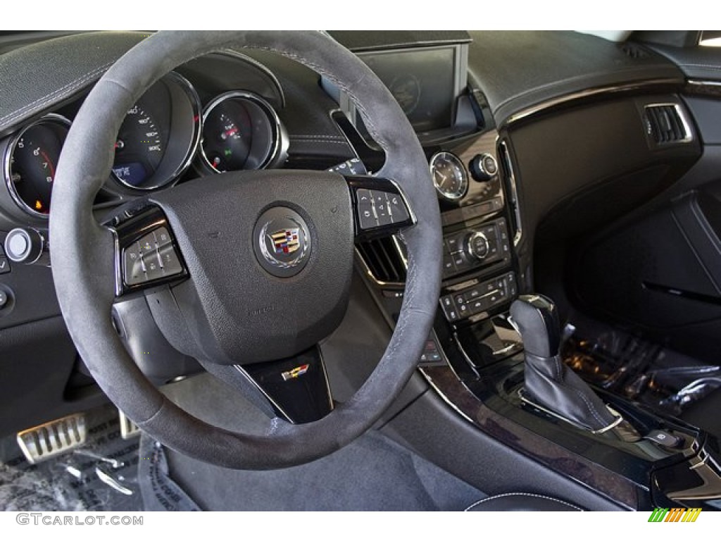 2012 Cadillac CTS -V Sedan Ebony/Ebony Steering Wheel Photo #64251209