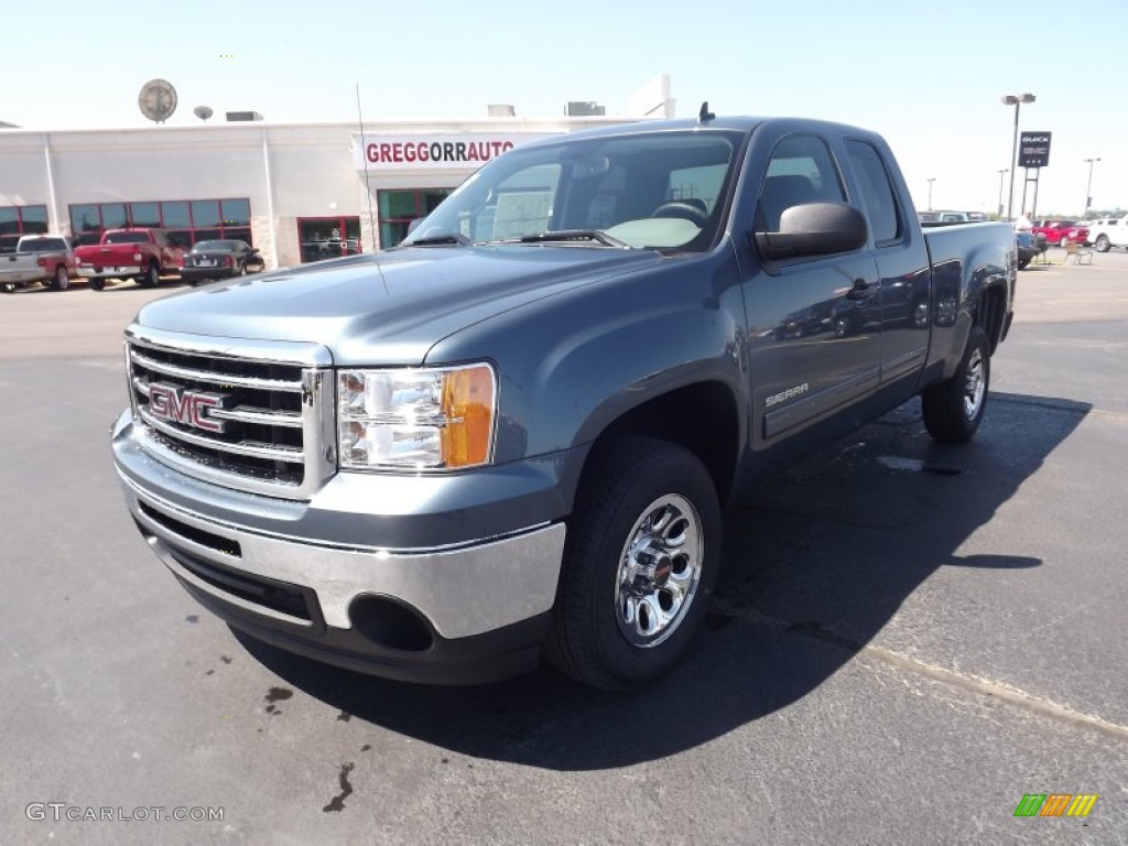 2012 Sierra 1500 SL Extended Cab - Stealth Gray Metallic / Dark Titanium photo #1