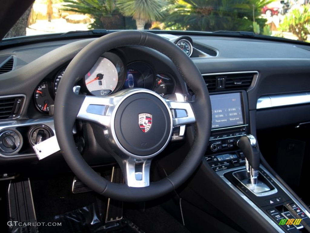 2012 Porsche New 911 Carrera S Cabriolet Black Steering Wheel Photo #64252595