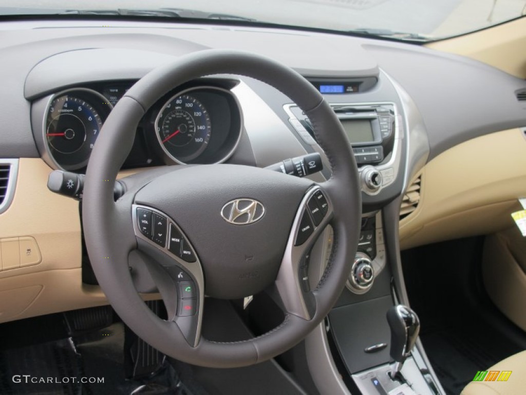 2013 Hyundai Elantra Limited Beige Dashboard Photo #64253063