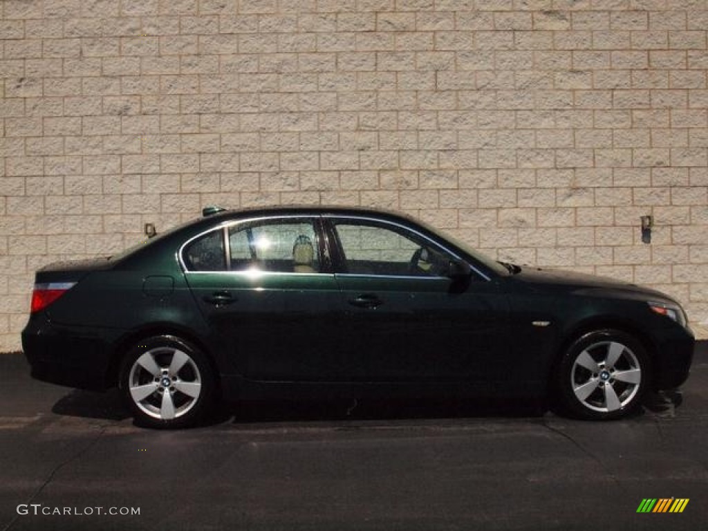 2006 5 Series 525xi Sedan - Deep Green Metallic / Beige photo #1