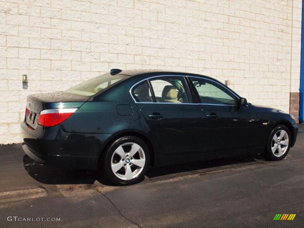 2006 5 Series 525xi Sedan - Deep Green Metallic / Beige photo #3