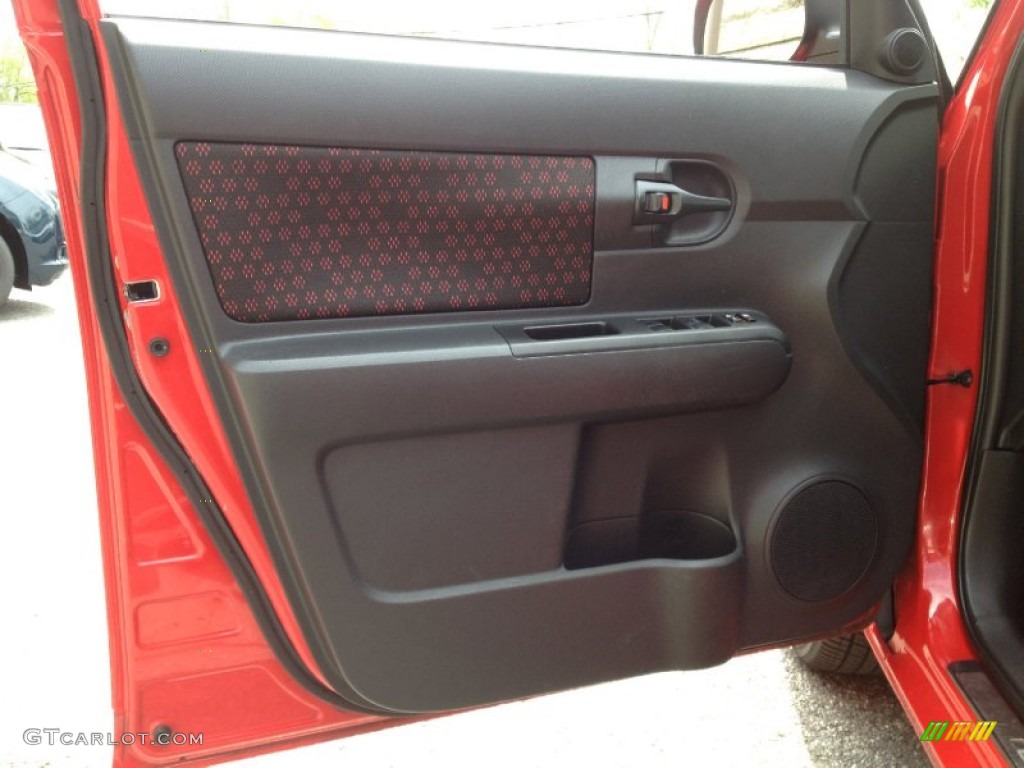2009 Scion xB Release Series 6.0 Release Series 6.0 Dark Gray/Red Door Panel Photo #64258448