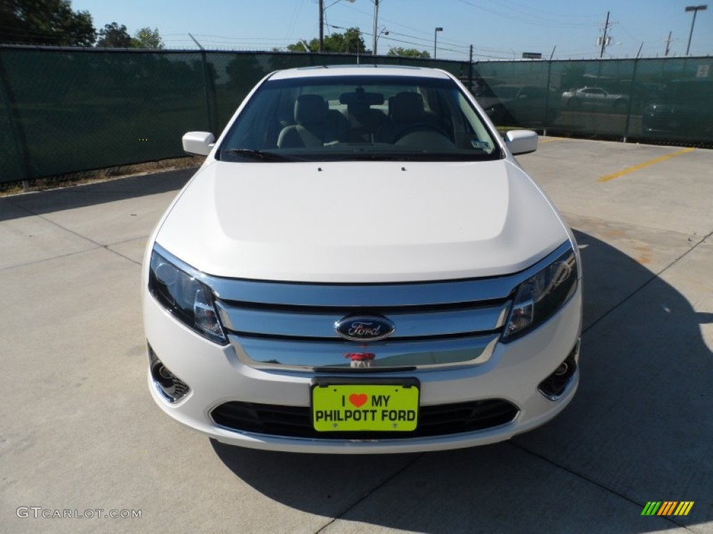 2010 Fusion Hybrid - White Platinum Tri-coat Metallic / Medium Light Stone photo #8