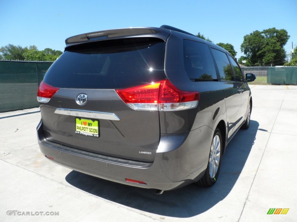 2012 Sienna Limited - Predawn Gray Mica / Light Gray photo #3