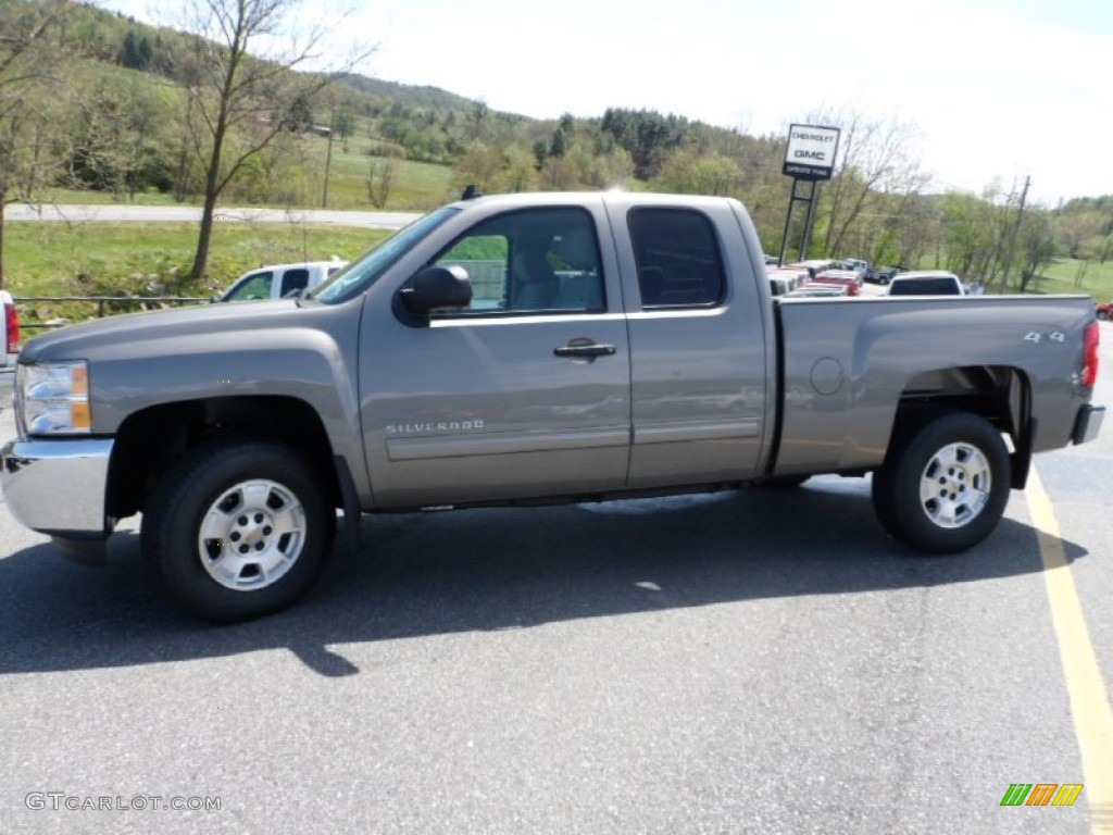 2012 Silverado 1500 LT Extended Cab 4x4 - Graystone Metallic / Light Titanium/Dark Titanium photo #2