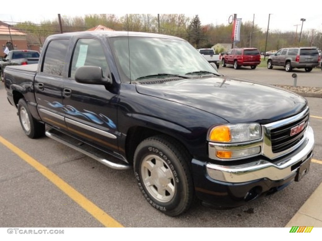 2006 Sierra 1500 SLE Crew Cab - Deep Blue Metallic / Pewter photo #2