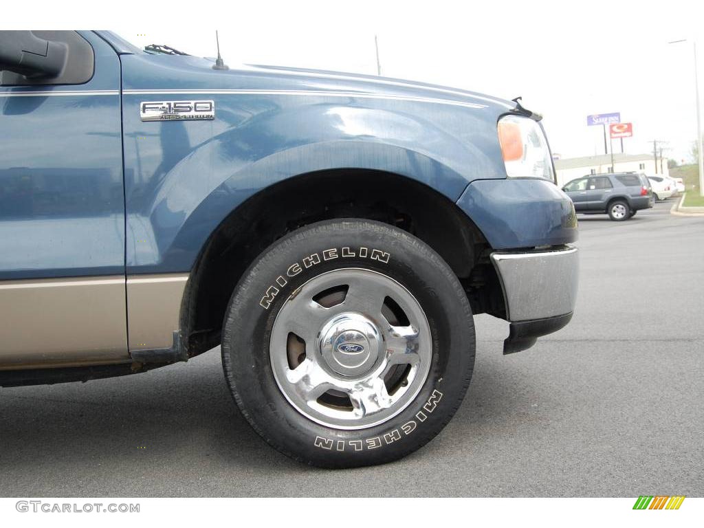 2005 F150 XLT Regular Cab - Medium Wedgewood Blue Metallic / Tan photo #8