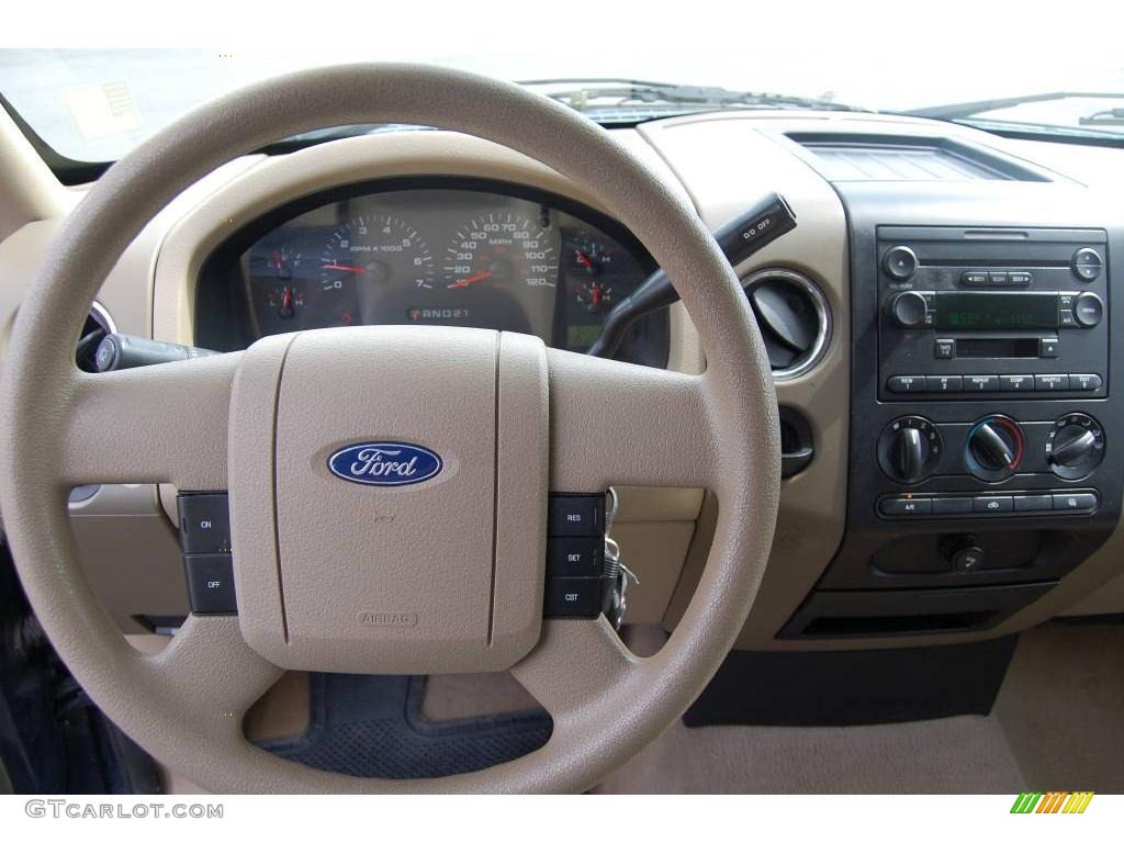 2005 F150 XLT Regular Cab - Medium Wedgewood Blue Metallic / Tan photo #13