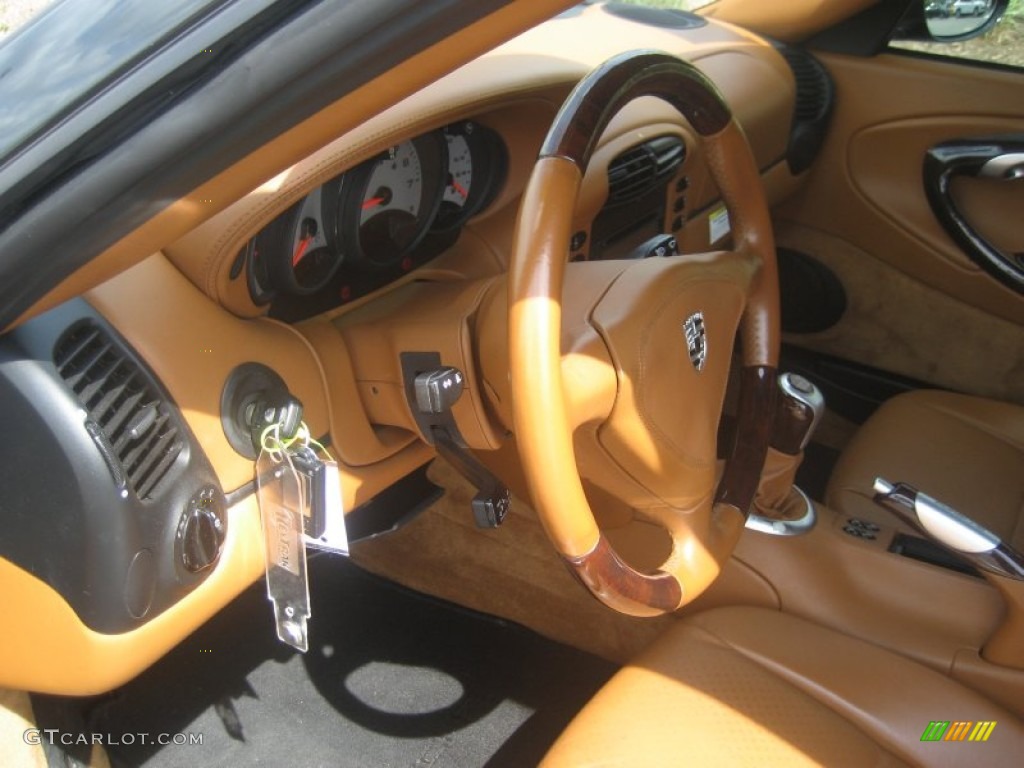 Natural Brown Interior 2000 Porsche 911 Carrera 4 Millennium Edition Coupe Photo #64285844
