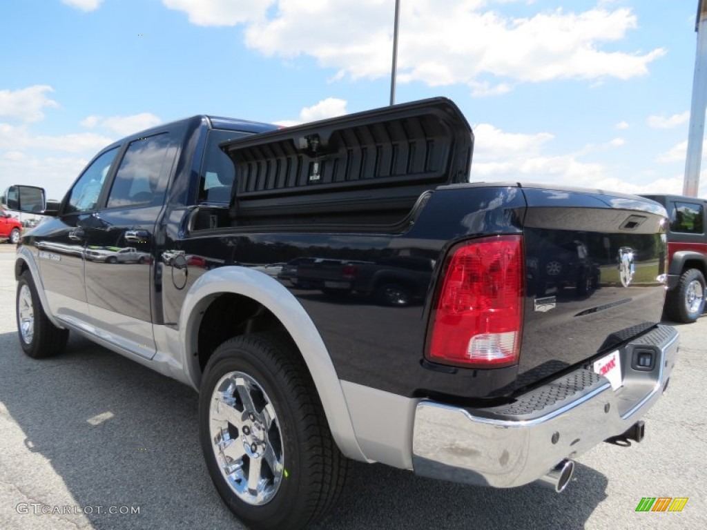 2012 Ram 1500 Laramie Crew Cab 4x4 - True Blue Pearl / Dark Slate Gray photo #5