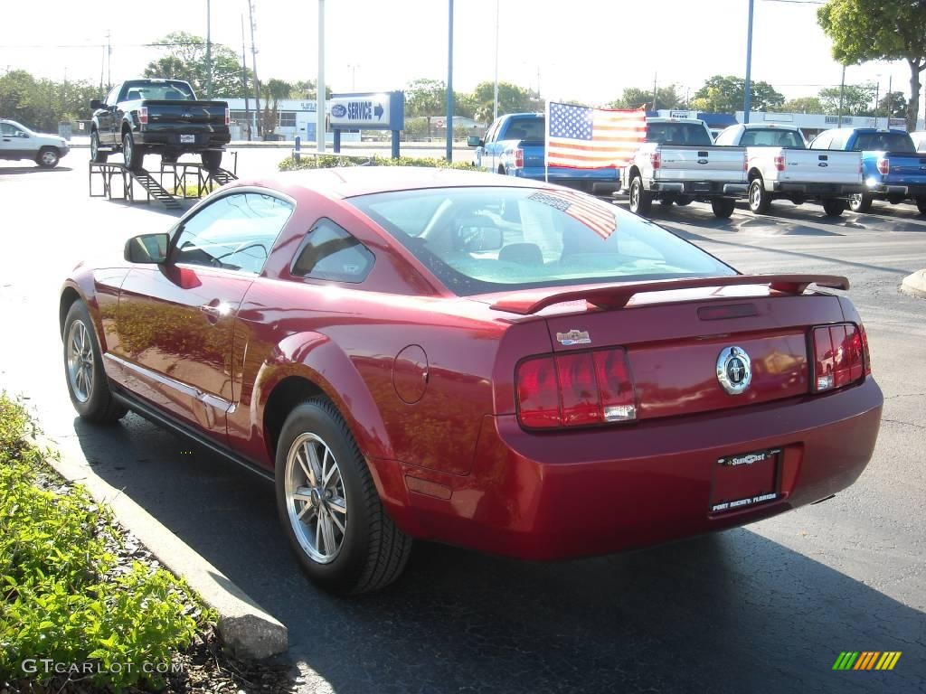 2005 Mustang V6 Deluxe Coupe - Redfire Metallic / Medium Parchment photo #5