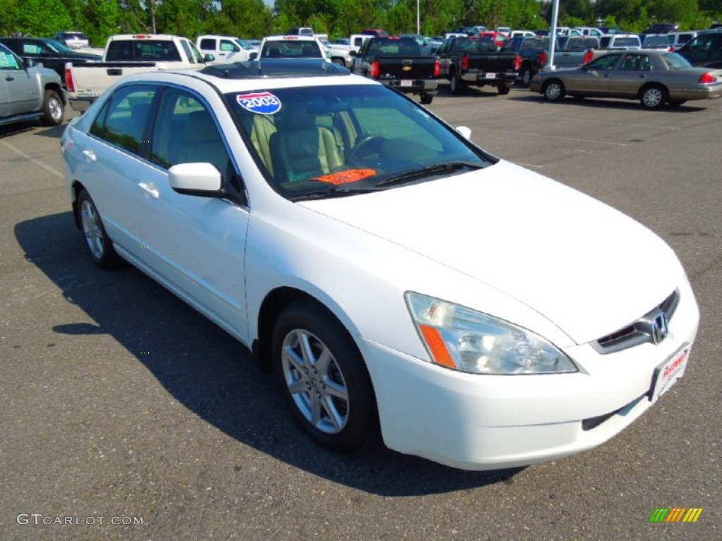 2003 Accord EX V6 Sedan - Taffeta White / Ivory photo #2