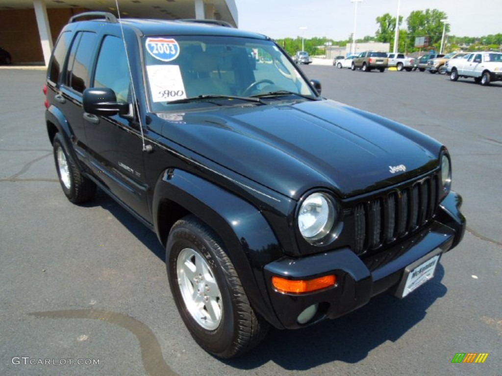 2003 Liberty Limited 4x4 - Black Clearcoat / Taupe photo #1