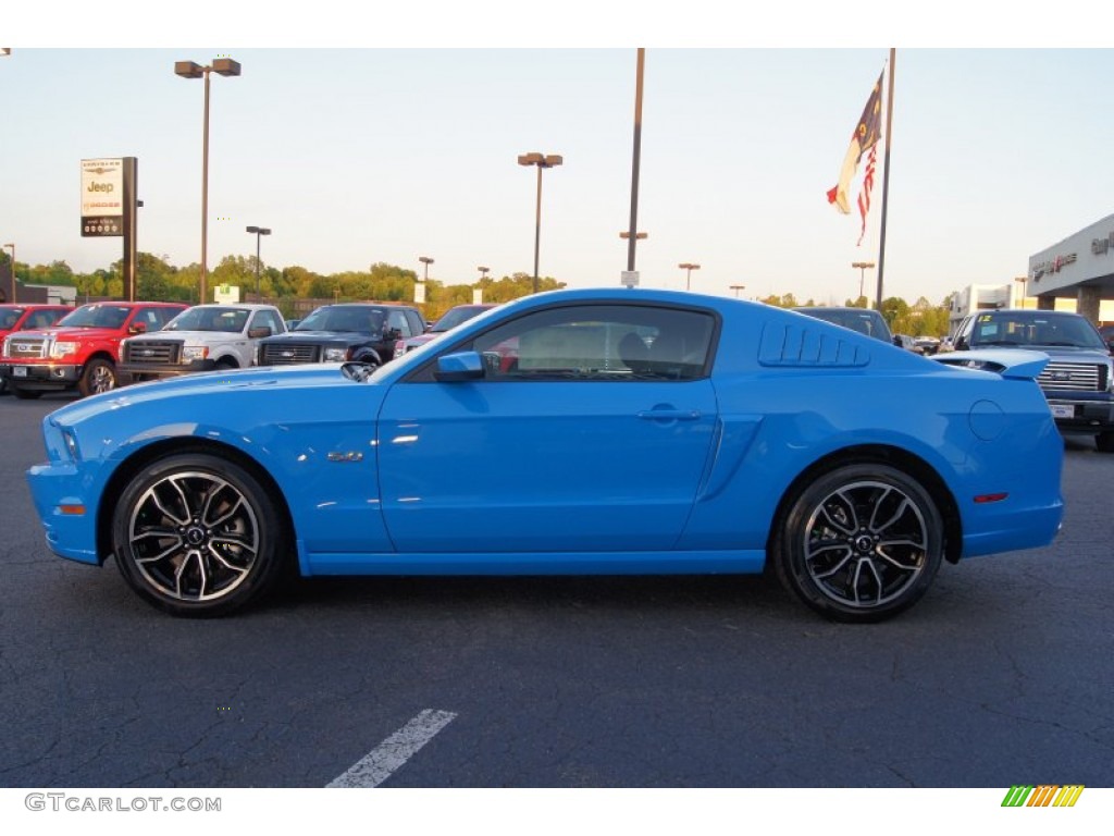 Grabber Blue 2013 Ford Mustang GT Premium Coupe Exterior Photo #64297569