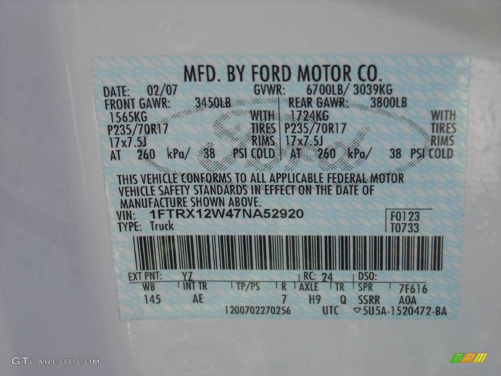 2007 F150 XL SuperCab - Oxford White / Medium Flint photo #28