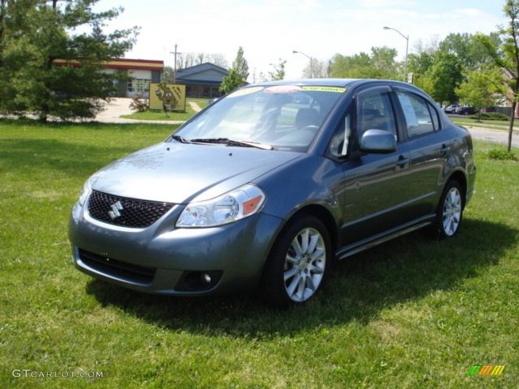 2009 SX4 Sedan LE - Azure Gray Metallic / Black photo #2