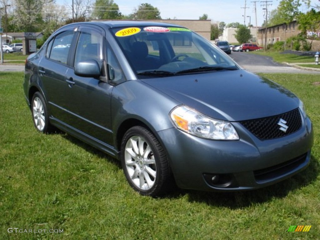 2009 SX4 Sedan LE - Azure Gray Metallic / Black photo #4
