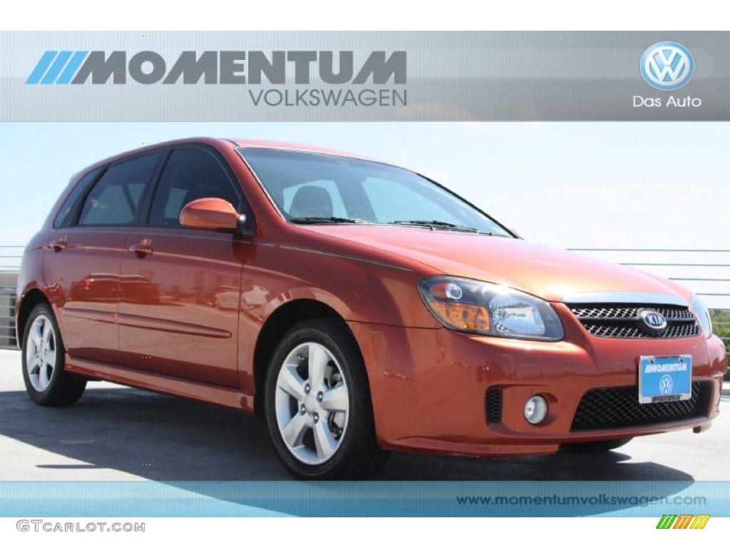 2008 Spectra 5 SX Wagon - Electric Orange / Gray photo #1