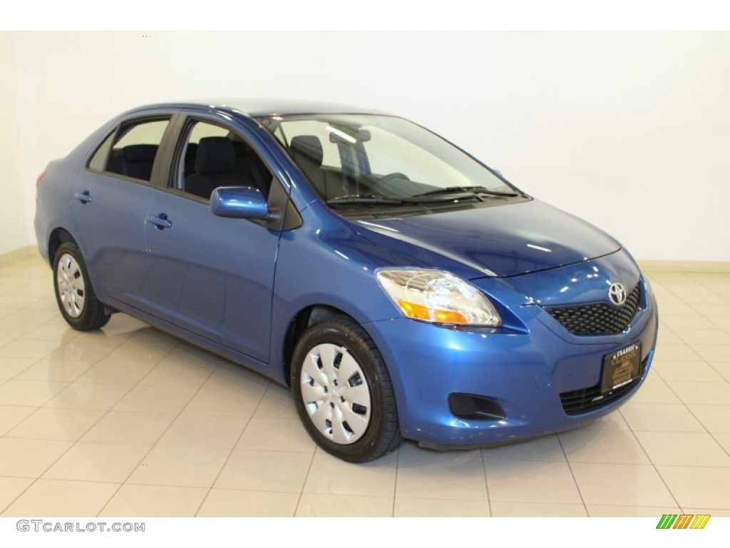 2009 Yaris Sedan - Blue Streak Metallic / Dark Charcoal photo #1