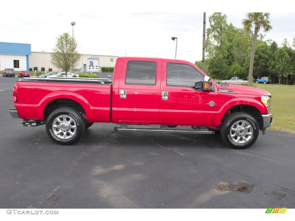 Vermillion Red 2011 Ford F250 Super Duty Lariat Crew Cab 4x4 Exterior Photo #64305694