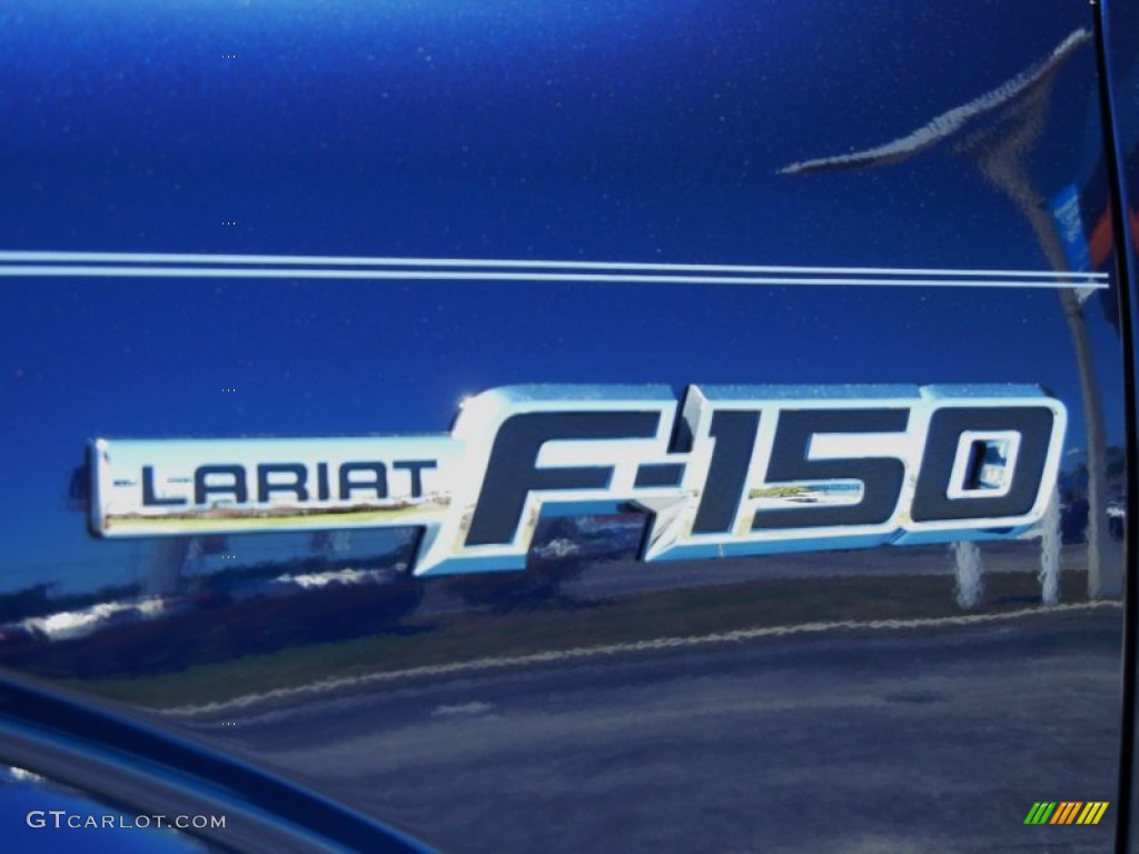 2012 F150 Lariat SuperCrew 4x4 - Dark Blue Pearl Metallic / Pale Adobe photo #4