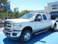 2012 White Platinum Metallic Tri-Coat Ford F350 Super Duty Lariat Crew Cab 4x4 Dually  photo #1