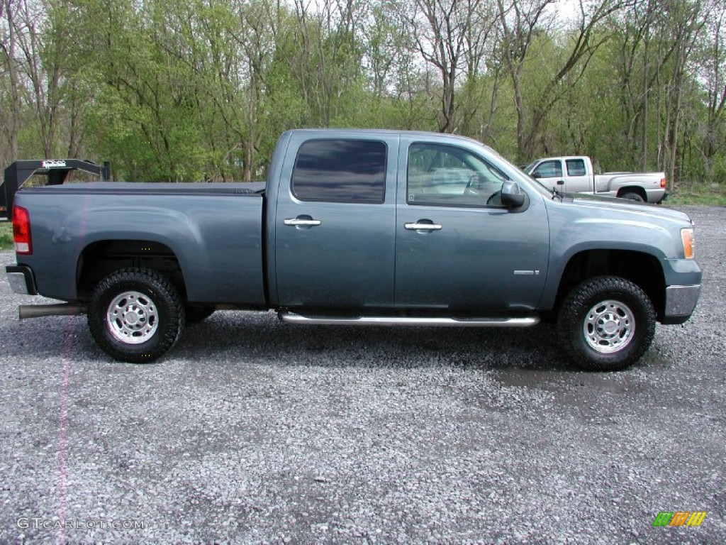 2007 Sierra 2500HD SLT Crew Cab 4x4 - Stealth Gray Metallic / Ebony Black photo #12