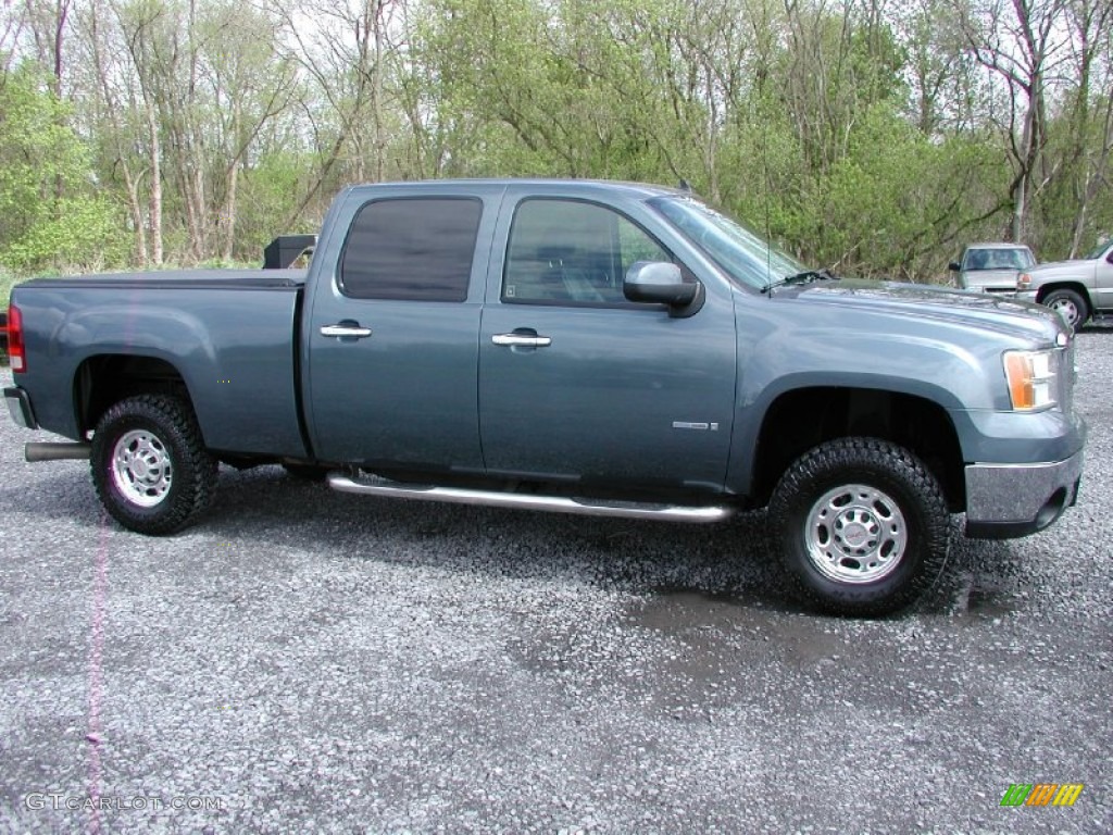 2007 Sierra 2500HD SLT Crew Cab 4x4 - Stealth Gray Metallic / Ebony Black photo #13