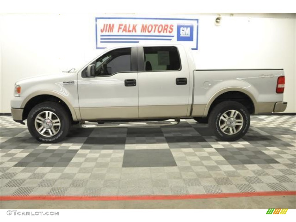 2007 F150 Lariat SuperCrew 4x4 - Oxford White / Tan photo #2
