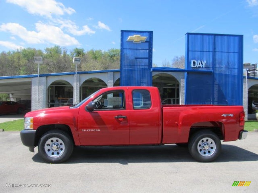 2012 Silverado 1500 Work Truck Extended Cab 4x4 - Victory Red / Dark Titanium photo #2