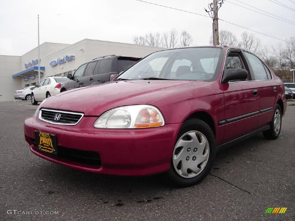 1997 Civic LX Sedan - Inza Red Pearl / Gray photo #1