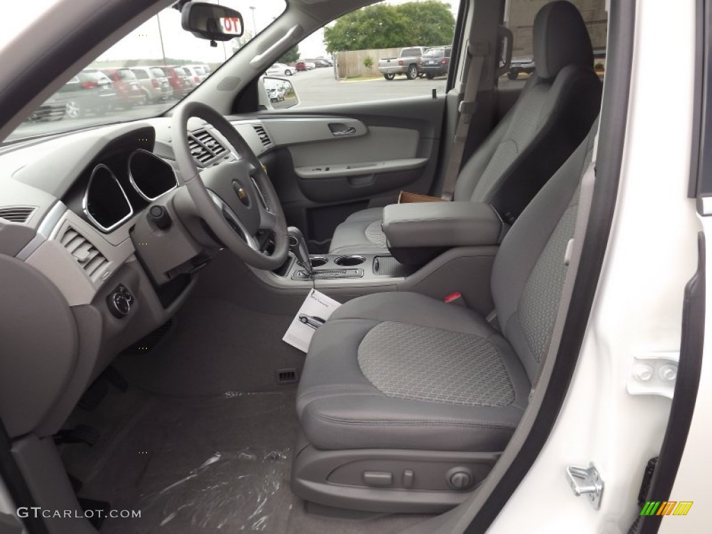 2012 Traverse LT - White Diamond Tricoat / Dark Gray/Light Gray photo #11
