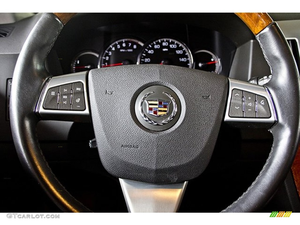 2009 Cadillac STS V8 Ebony Steering Wheel Photo #64321508