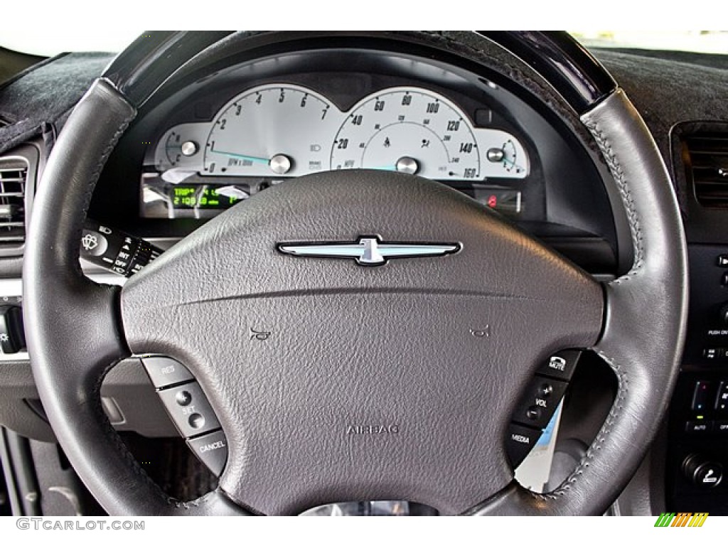 2002 Ford Thunderbird Premium Roadster Midnight Black Steering Wheel Photo #64321735
