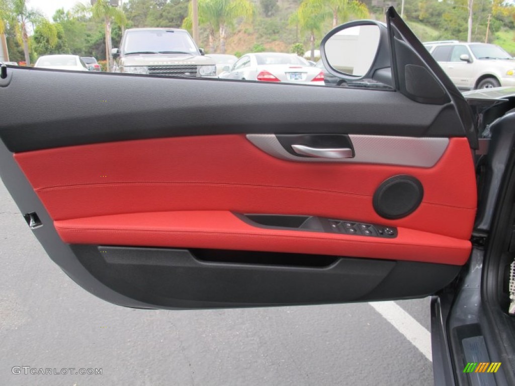 2012 BMW Z4 sDrive28i Coral Red Door Panel Photo #64321933