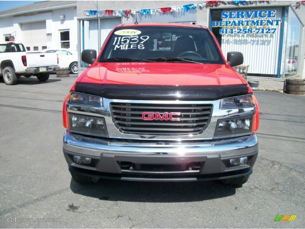 2008 Canyon SLE Extended Cab 4x4 - Red Orange Metallic / Ebony photo #3